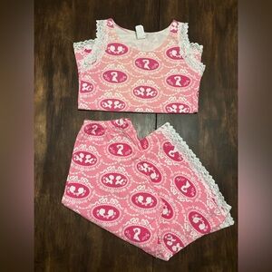 Ombré Pink Lace-Trim Sleep Set - Women's Pajama Tank & Shorts